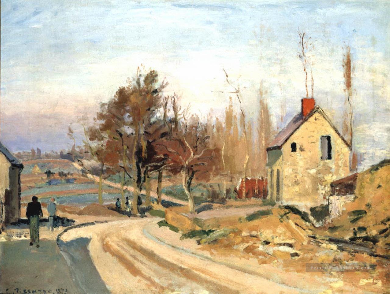 route d’osny à pontoise hoar frost 1873 Camille Pissarro Peintures à l'huile